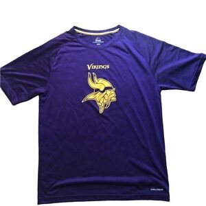 Majestic Minnesota Vikings Graphic Knit Tee Sz. M Cool Base Short Sleeve Casual